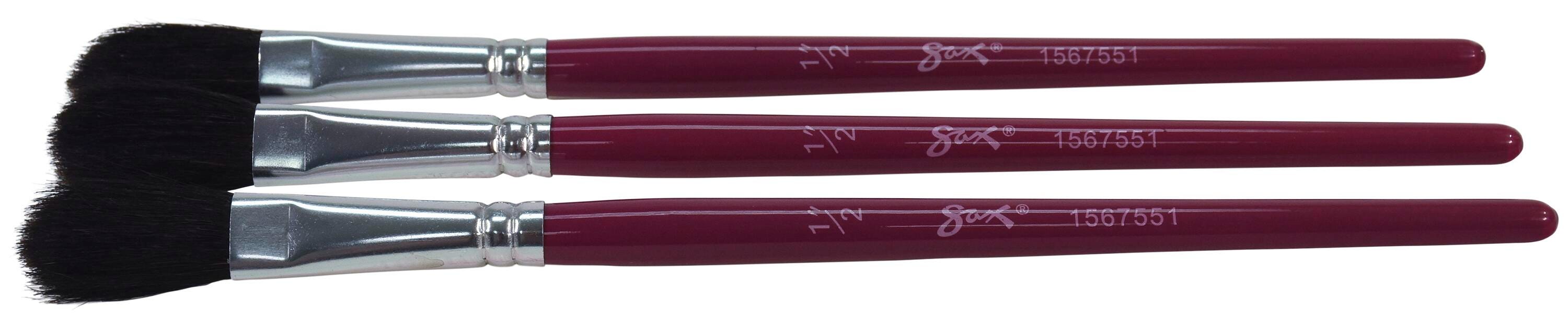 Sax True Flow Oval Wash Ox Hair Easel Brushes, 1/2 Inch, Pack of 3, Item Number 1567551